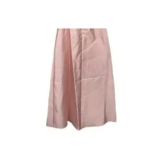 NWT Alfred Sung Strapless Notch Twill Satin Maxi Dress Pockets 6 Toasted Sugar - Picture 11 of 15